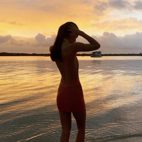 CLEARANCE Ombré Summer Knit Backless Halter Mini Dress - Picture 14 of 15